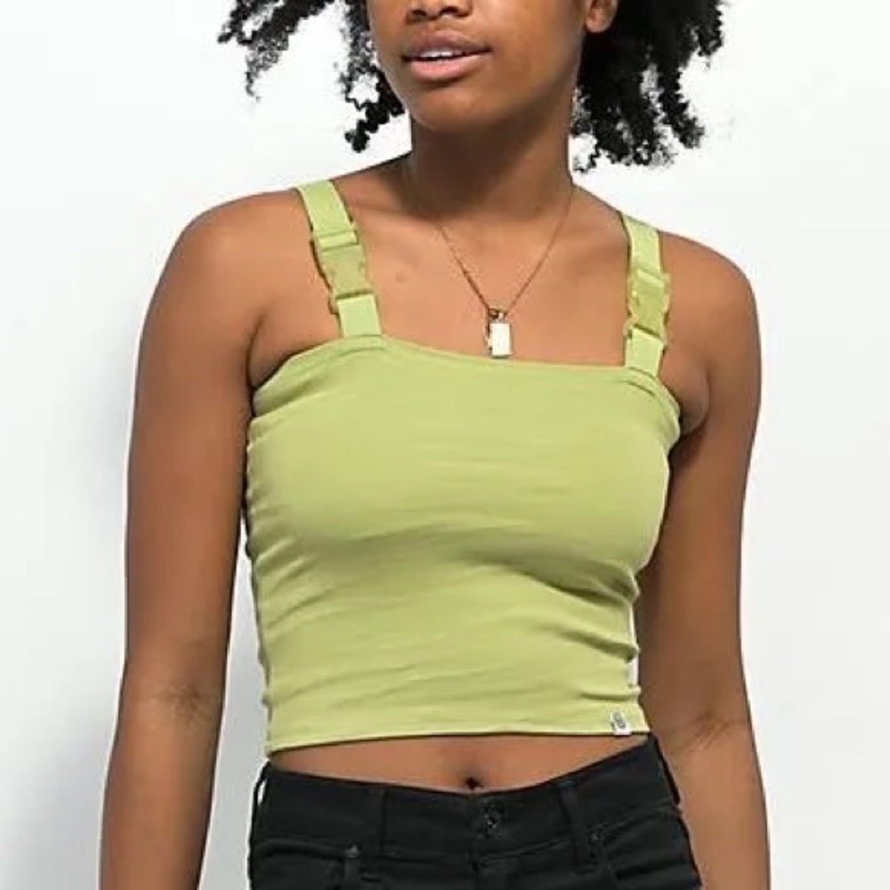 Green crop top